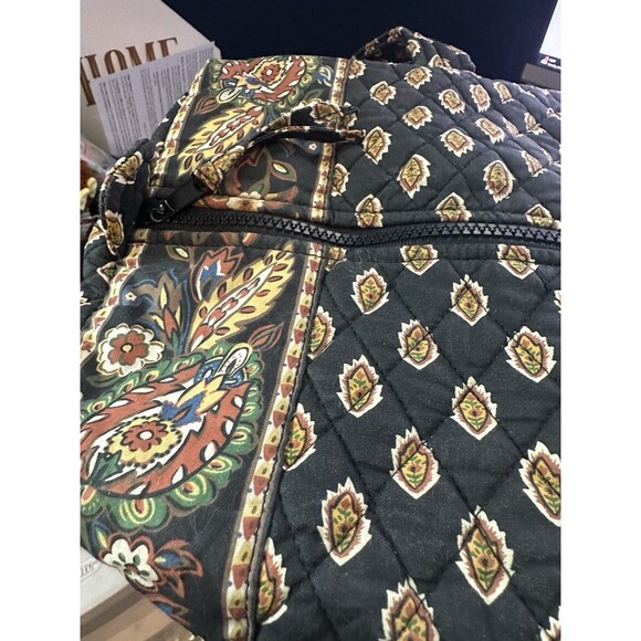 VTG Maggie B Blue Patterned Quilted Weekender Double Handle Large Duffle Bag - Picture 5 of 10